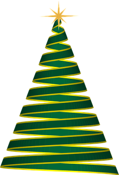 Christmas Tree, Ribbon, Green, Christmas
